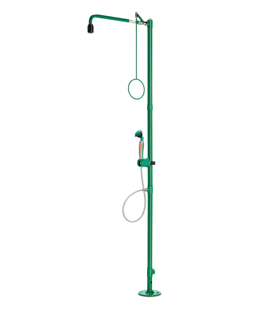 Kombinovaná bezpečnostní sprcha, 1 hlavice, zelená, montáž k podlaze, BR 833085/75 l - 1