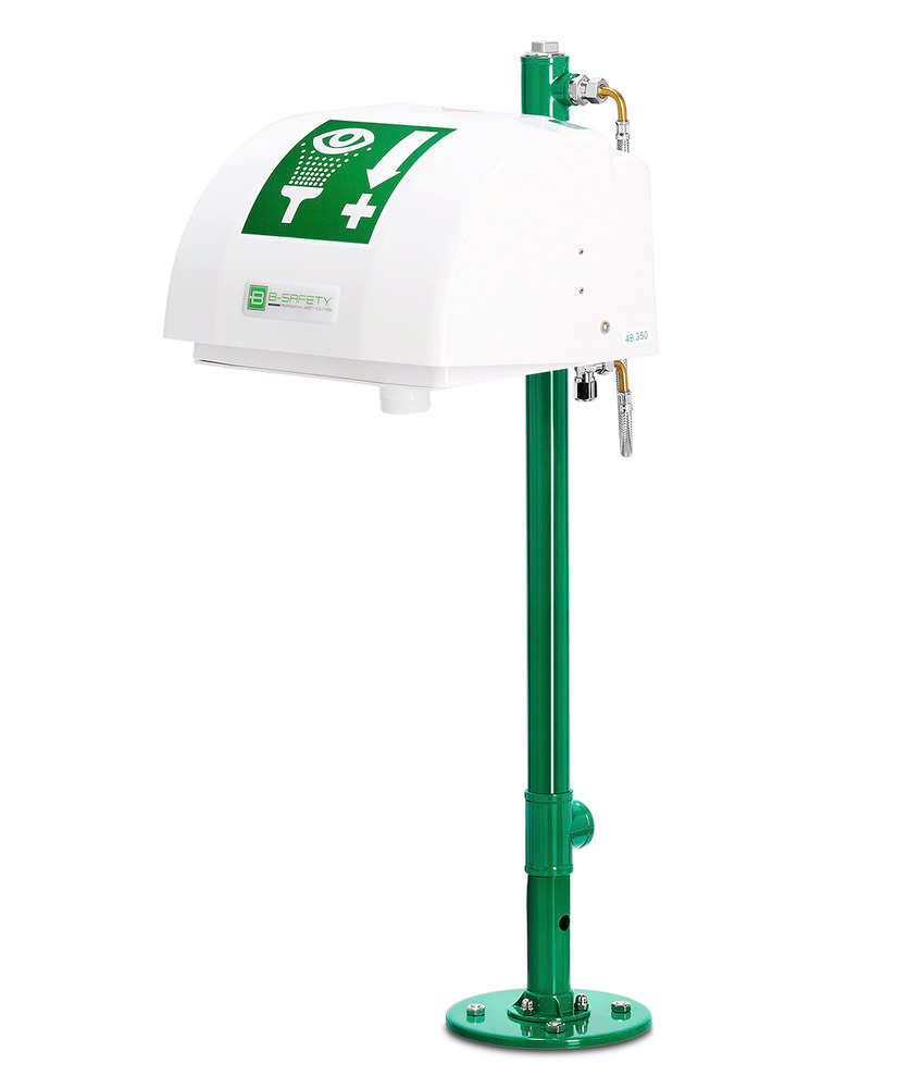 Eye shower with basin and cover, green standpipe, floor mounting, BR 852085, DVGW - 1
