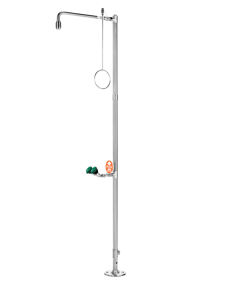 Body shower with eye shower, stainless steel, floor mounting, BR 832095/75 l - 1