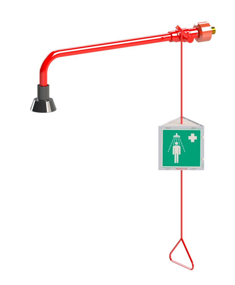 Telová sprcha, červená, prítlačná rozeta, podomietková montáž na stenu, DVGW - 1