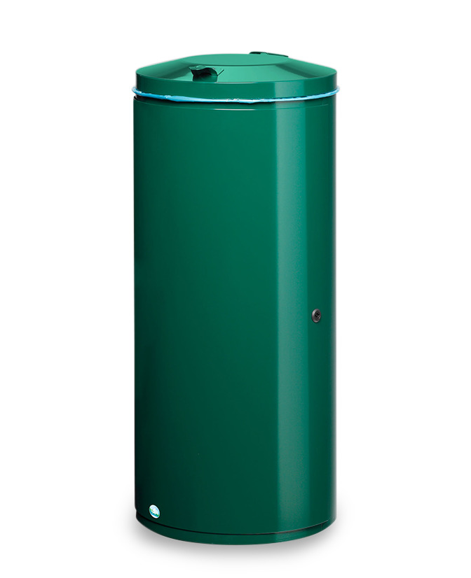 Poubelle Plastique 21 Litres Avec Couvercle Et Poignées Métalliques - Bleu, Dimensions 42.2x33.8x33.8 Cm