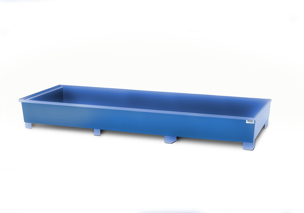 Cubeto inferior para estanterías de acero lacado, para 3300 mm de ancho, 3280 x 1300 x 420 mm - 1