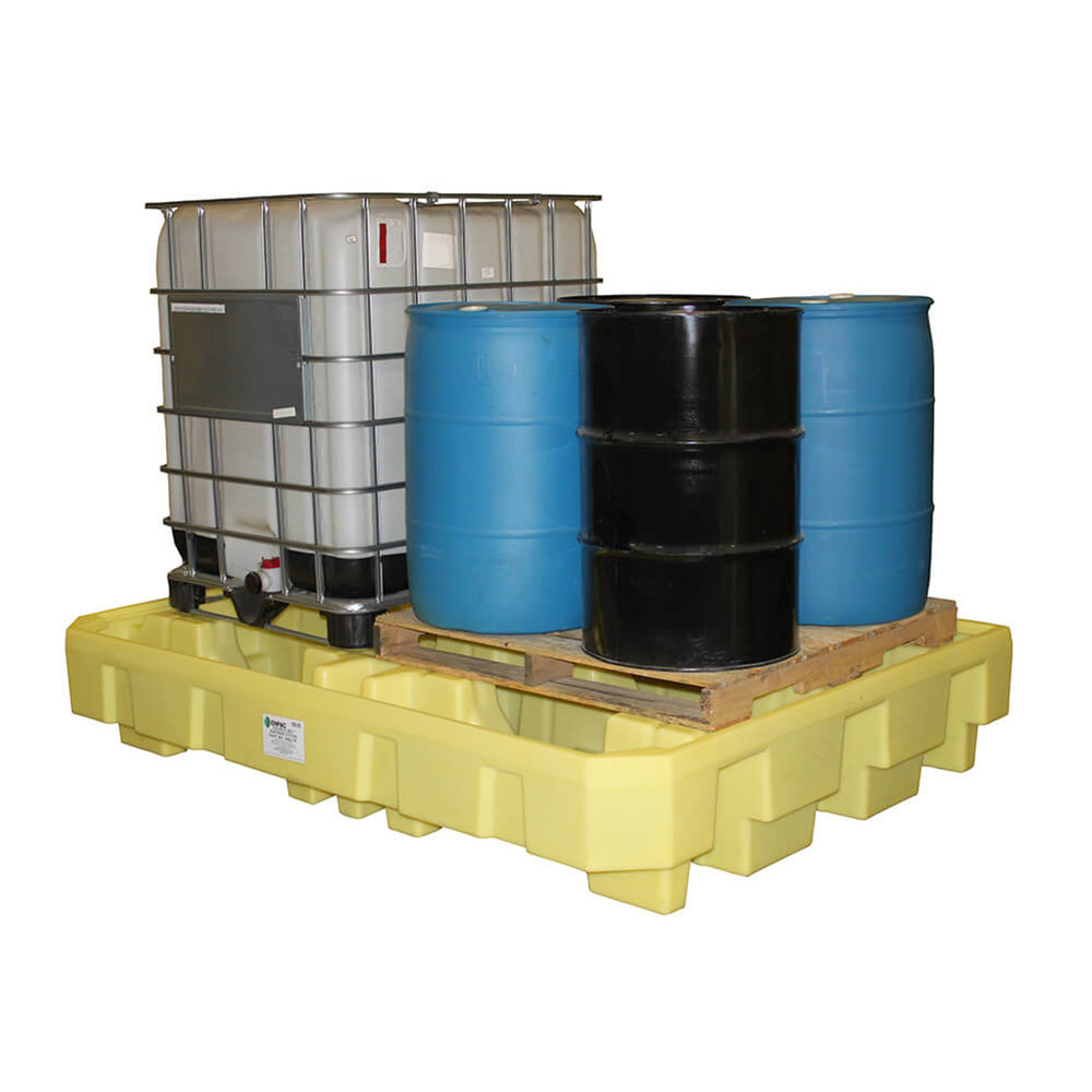 IBC Spill Containment Pallet- Poly Construction - 2 IBC - Integral Dispensing Area - 5483-YE - 1