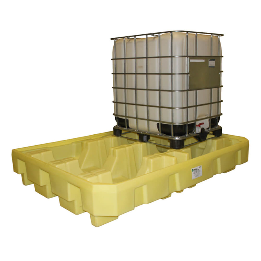 IBC Spill Containment Pallet- Poly Construction - 2 IBC - Integral Dispensing Area - 5483-YE - 2