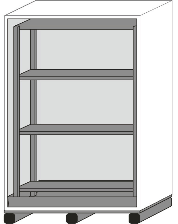 Asecos fire-rated hazardous materials cabinet with shelf, W 1555 m, shelf depth 600 mm - 2