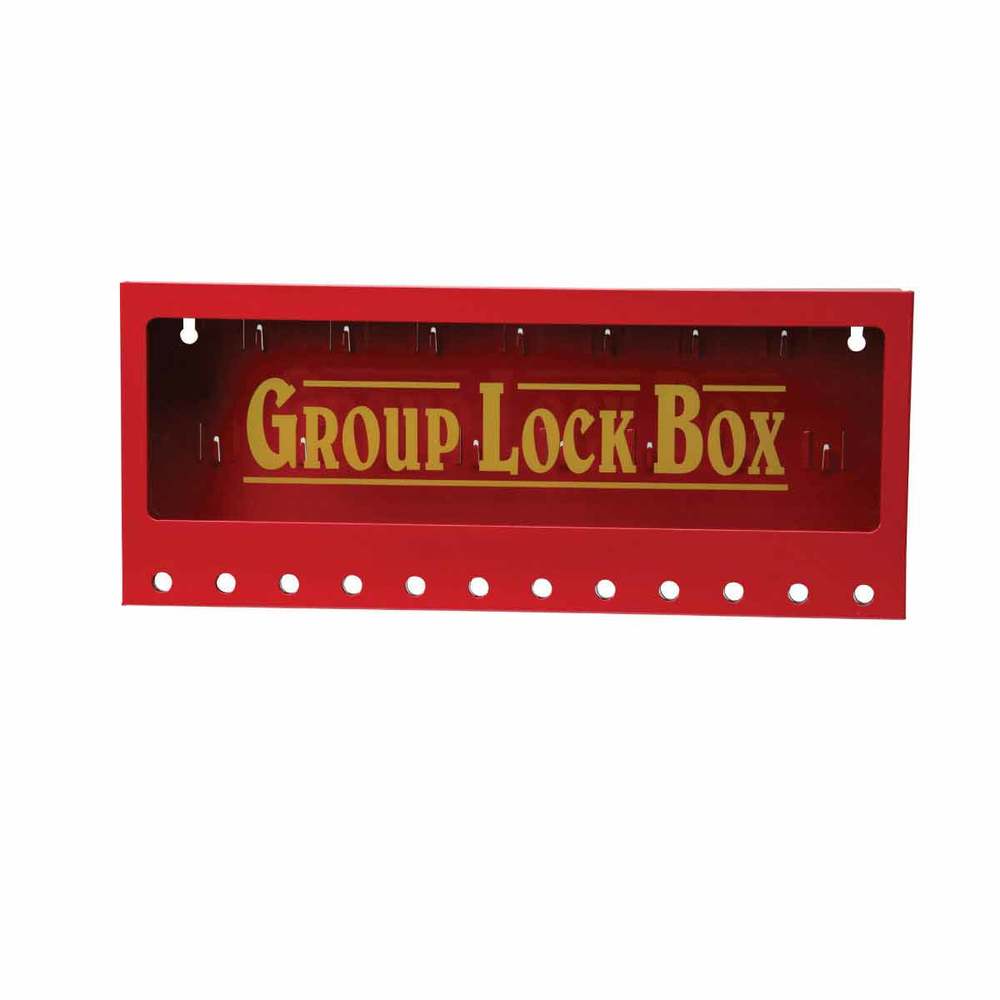 Metal group lock box, for wall mounting, W 406 mm - 1