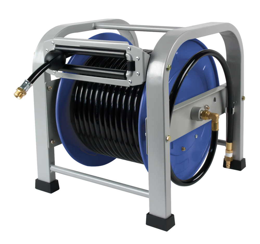 Automatic hose reel, for compressed air, in sheet steel, hose length 30 m, DN 10 - 1