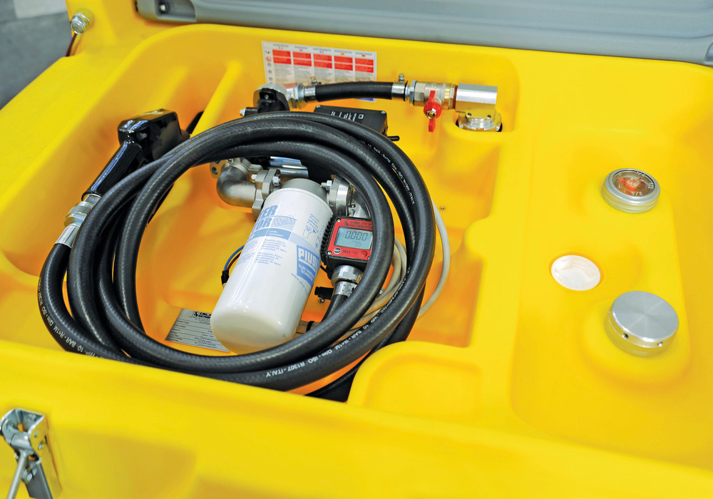 Mobile fuel tank for diesel, 600 litres, with 24 V high-flow pump, with lid, with UN approval - 6