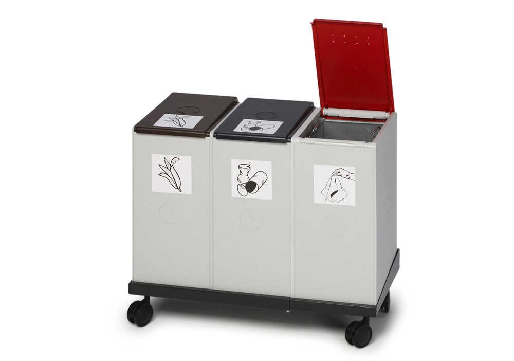 Låg til modulsystem til genanvendeligt affald, af kunststof, 40 liters volumen, antracit - 4