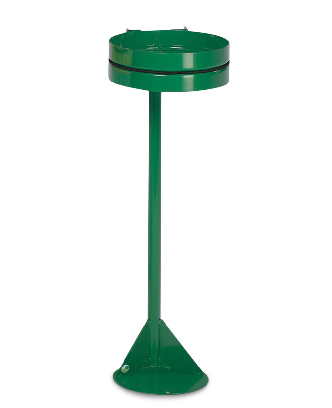 Waste sack holder in steel, free-standing unit, rubber band for bag fastening, green - 2