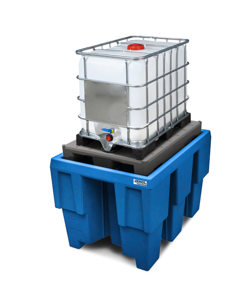 Cubeta de retención classic-line de polietileno (PE) para 1 GRG de 600 litros, con rejilla de PE - 2