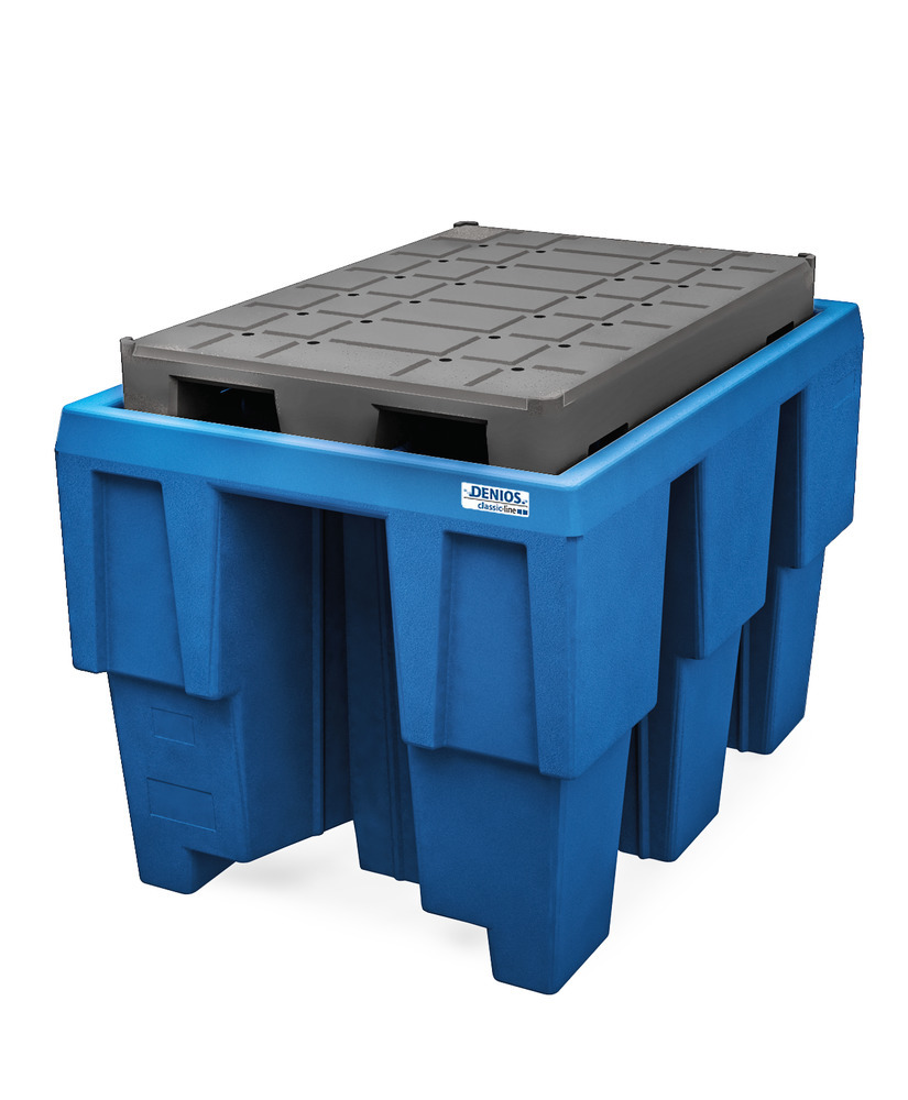 Spill pallet classic-line in polyethylene (PE) for 1 x 600 l IBC, with PE pallet - 1