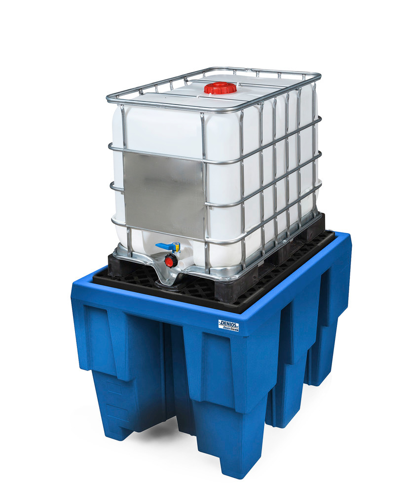 Cubeto de retención classic-line de polietileno (PE) para 1 GRG de 600 litros, con rejilla de PE - 2
