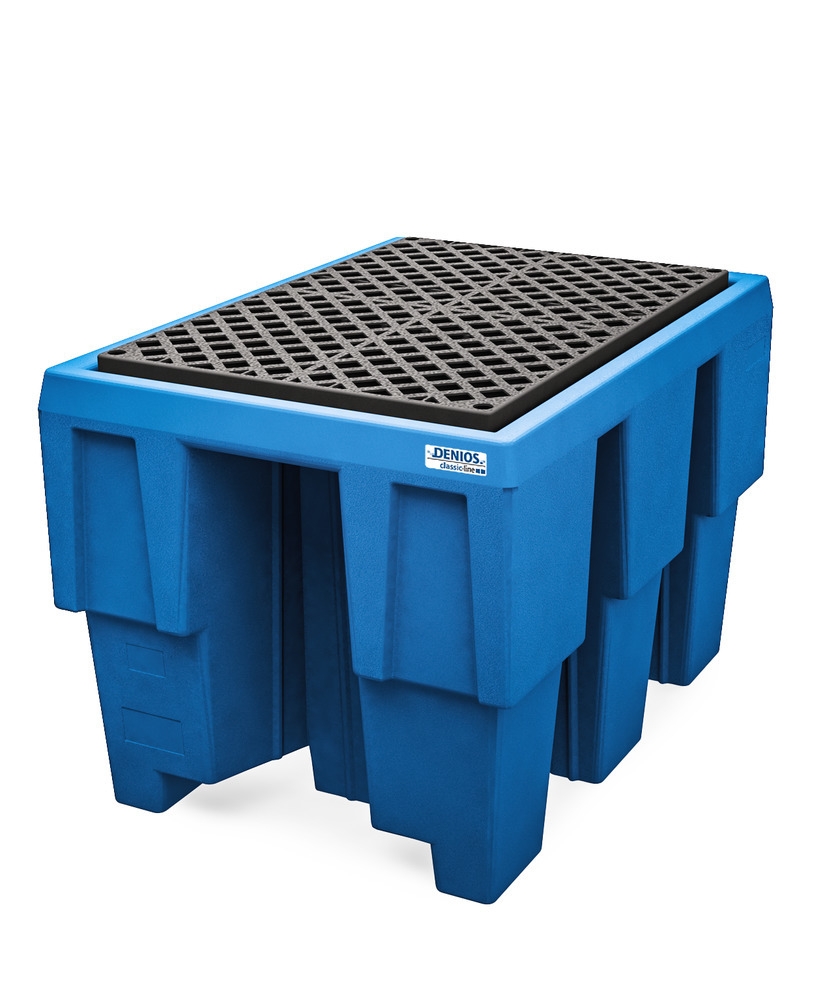 Spill pallet classic-line in polyethylene (PE) for 1 x 600 l IBC, with PE grid - 1