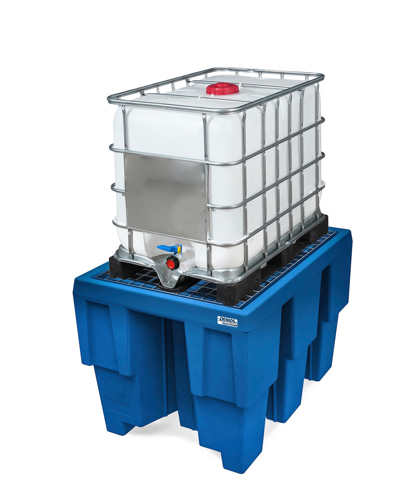 Spill pallet classic-line in polyethylene (PE) for 1 x 600 l IBC, with galvanised grid - 2