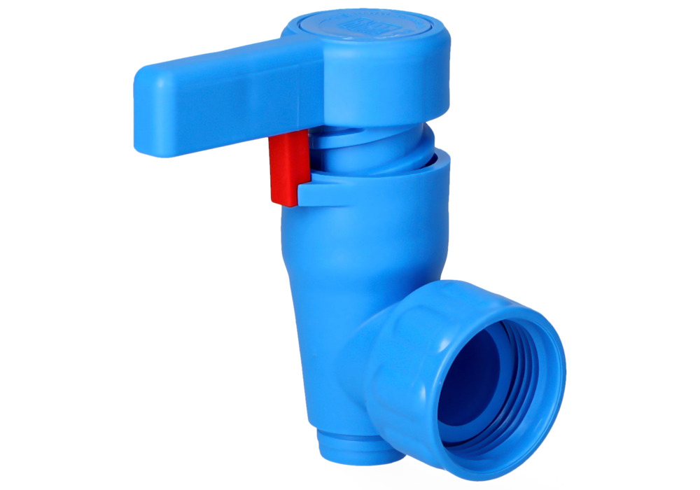 Drain tap, short, for space saving or wide necked canisters - 1