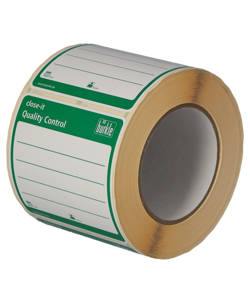 Tamper-evident seal close-it, 95x95, green, roll of 500 seals - 2