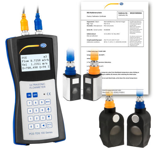 Prietokomer PCE-TDS 100, 4x senzor, menovitá šírka DN 15 - 700 + kalibračný certifikát ISO - 1