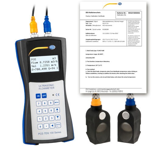 Durchflussmessgerät PCE-TDS 100, mit 2 Sensoren, Nennweite DN 50 - 700 + ISO-Kalibrierzertifikat - 1