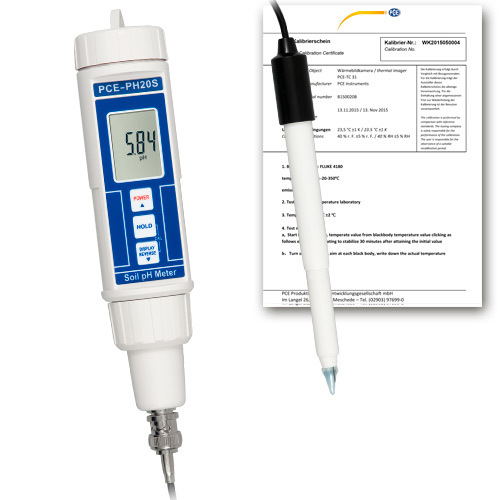 Medidor portátil PCE-PH, determinación delpH, electrodo de pH externo + certificado ISO - 1