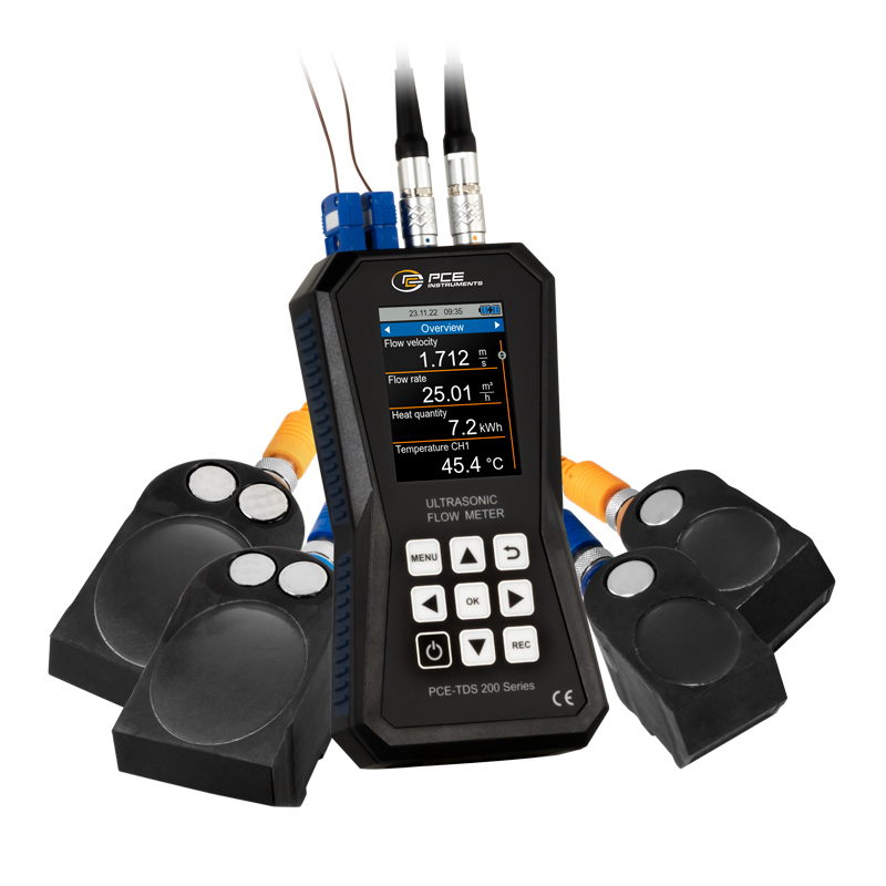 Durchflussmessgerät PCE-TDS 200+, mit 4 Sensoren, Nennweite DN 50 - 6000 - 1
