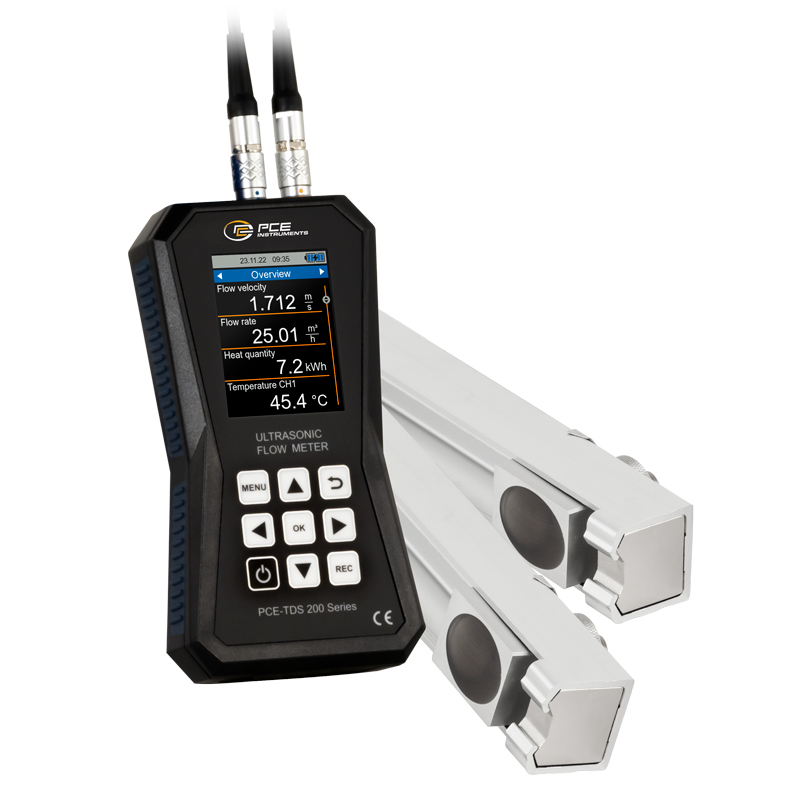 Prietokomer PCE-TDS 200, 2x senzor na lište, menovitá šírka DN 50 - 700 - 1