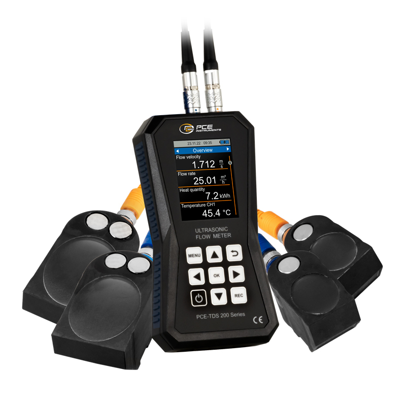 Durchflussmessgerät PCE-TDS 200, mit 4 Sensoren, Nennweite DN 50 - 6000 - 1
