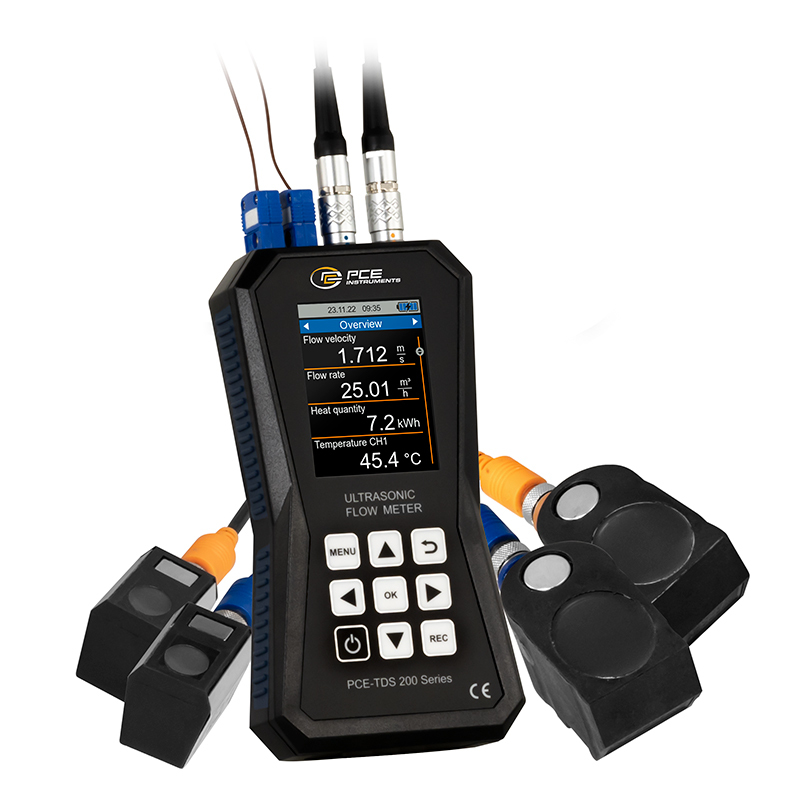 Misuratore di portata PCE-TDS 200+, con 4 sensori, DN 15 - 700 - 1