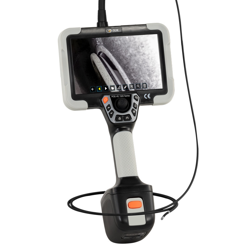 Boroscopio Premium PCE-VE 1500, per cavità diff. accessibili, camera frontale e laterale, Ø 3,8 mm - 1