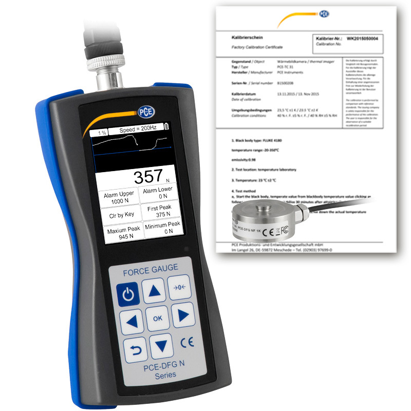 Silomer PCE-DFG NF, pre meranie tlaku, do 1 kN, externý snímač zaťaženia + certifikát ISO - 1