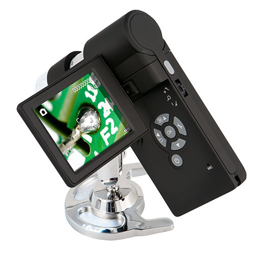 Mikroskoper PCE-DHM, mobil brug, 5 MP opløsning, 500x zoom, 3 farvedisplay - 1