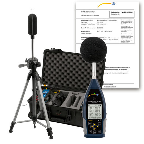 Schallpegelmessgerät PCE-430, Klasse 1 (bis 136 dB), mit Außenlärm-Set + ISO-Zertifikat - 1