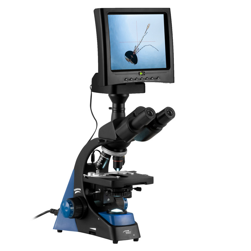 Microscopio PCE-PBM, luce trasmessa, trinoculare, regolazione diottrie, testina orientabile di 360° - 1
