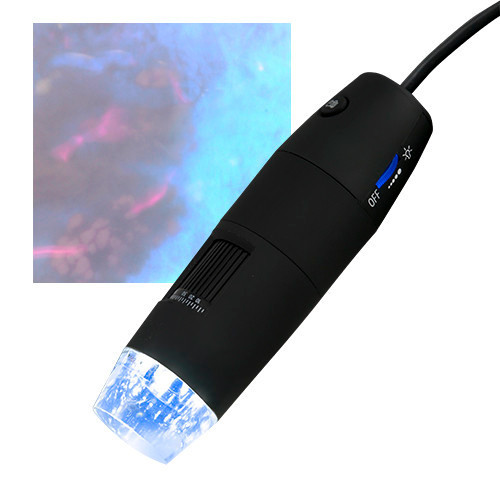 Microscope PCE-MM, avec LEDs UV, zoom 200x, transmission via USB - 1