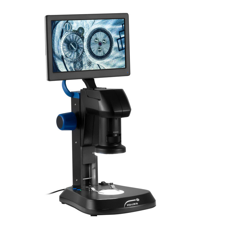 Microscopio PCE-LCM, luce riflessa e trasmessa, zoom d'ingrand. ottico 4, con monitor - 1