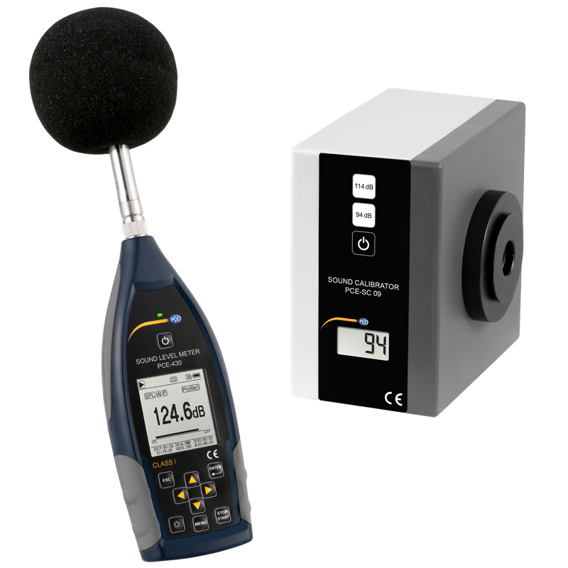 Äänitasomittari PCE-430, luokka 1 (max 136 dB), kalibraattorilla - 1