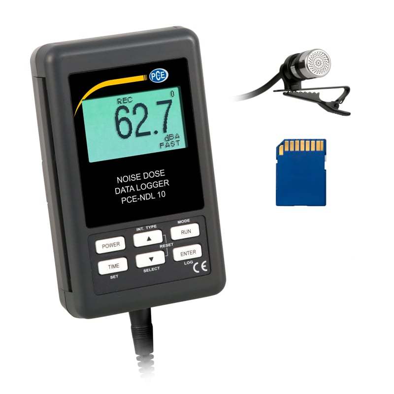 Lydniveaumåler PCE-NDL, måleområde 30 - 130 dB, mikrofon med clips - 1