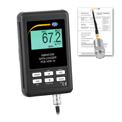 Vibromètre PCE-VDR, mesure les vibrations, 10 Hz - 1 kHz, certificat ISO - 1