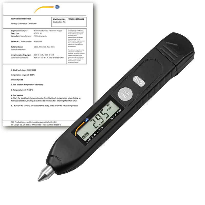 Vibromètre PCE-VT 1100, mesure les vibrations sur les machines, certificat ISO - 1
