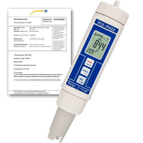 Wasseranalysegerät PCE-PH, Ermittlung pH-Wert + ISO-Zertifikat - 1
