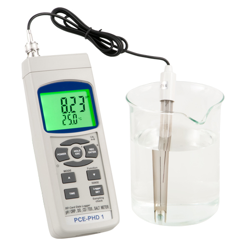 Analizator wody PCE-PHD, określanie wartości pH, redoks, przewodności, soli i O2 + ISO - 2