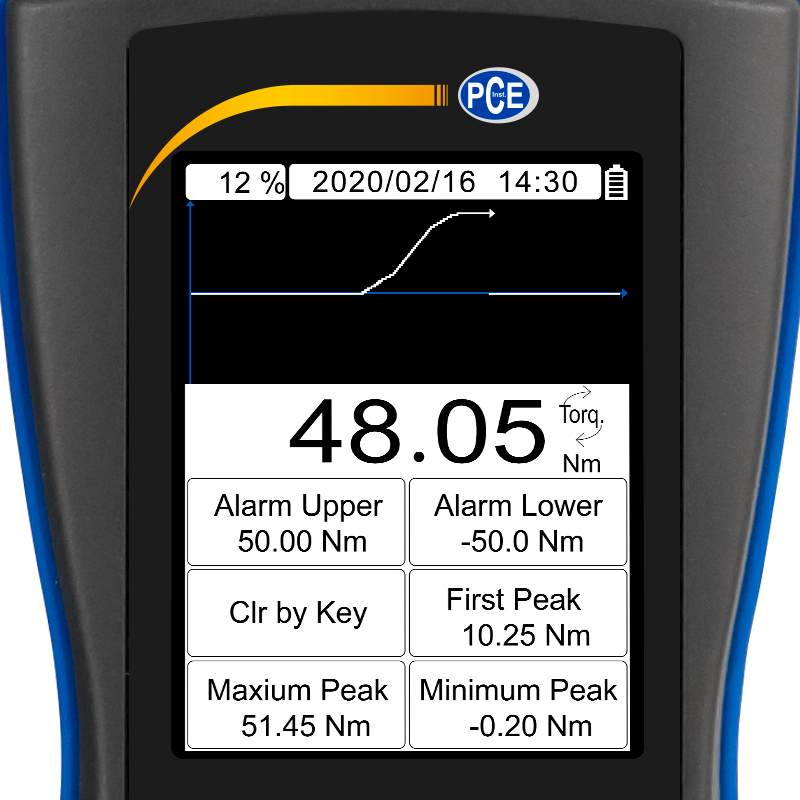 Prístroj na meranie krútiaceho momentu PCE-DFG, vnútorný 4-hran 1/2, do 50 Nm - 2