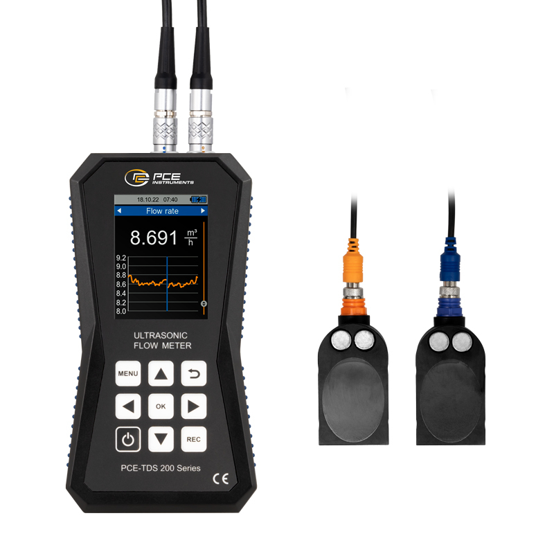 Misuratore di portata PCE-TDS 200, con 2 sensori, DN 300 - 6000 + cert. taratura ISO - 2