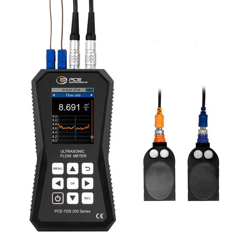 Flowmåler PCE-TDS 200+, med 2 sensorer, nominel bredde DN 300 - 6000 + ISO-kalibreringscertifikat - 2