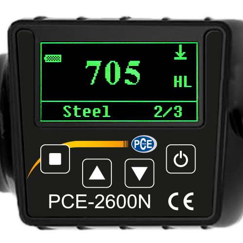 Ultrazvukové meradlo tvrdosti PCE 2600N, pre kovové materiály, HLD, HRC, HB, HV, HS, HRA, HRB - 2