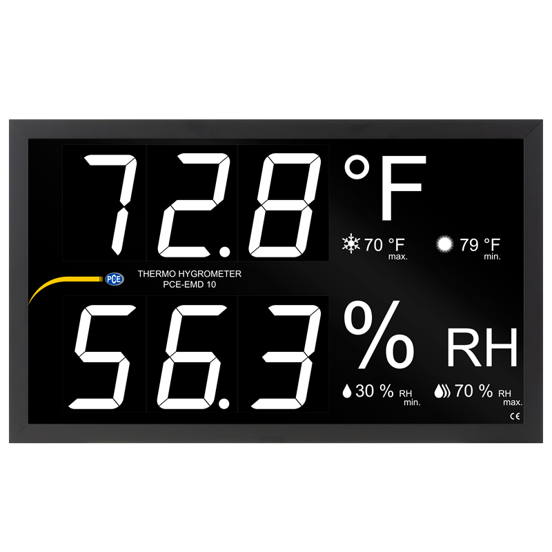 Klimamessgerät PCE-EMD, zur Messung von Fahrenheit-Temperatur und Feuchtigkeit + ISO-Zertifikat - 2