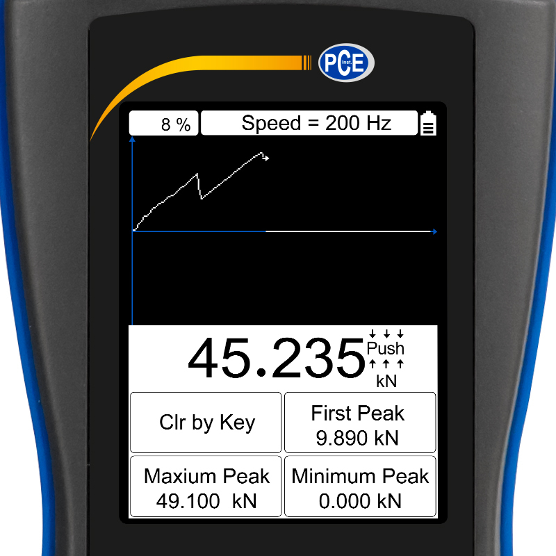 Kraftmessgerät PCE-DFG NF, für Druckspannung, bis 50 kN, externe Kraftmesszelle + ISO-Zertifikat - 2