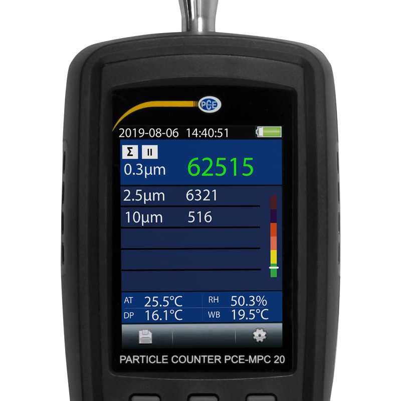 Luftqualitätsmessgerät PCE-MPC, Messung von Feinstaub (0,3/2,5/10 µm), PM2.5 und PM10 - 2