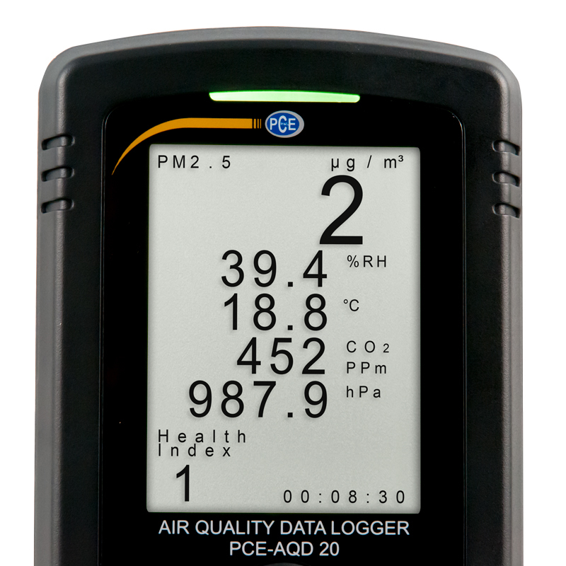 Misuratore qualità dell'aria PCE-AQD 20, misurazione di CO2, temperatura, umidità, PM2,5, pressione - 2