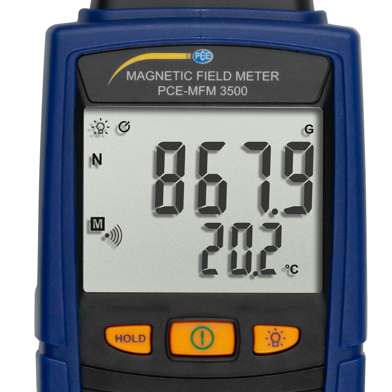 Magneettikenttämittari PCE-MFM 3500, mittausalue 0 - 3000 mT ja 0 - 30000 G, ulkoinen anturi - 2